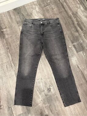 Old Navy Women's Washed Charcoal Ankle Straight Jeans